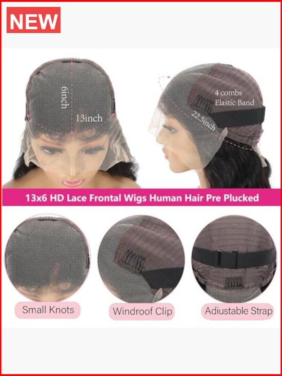 200% Density Body Wave Human Hair Lace Front Wig - Pre-Plucked Glueless main image 4